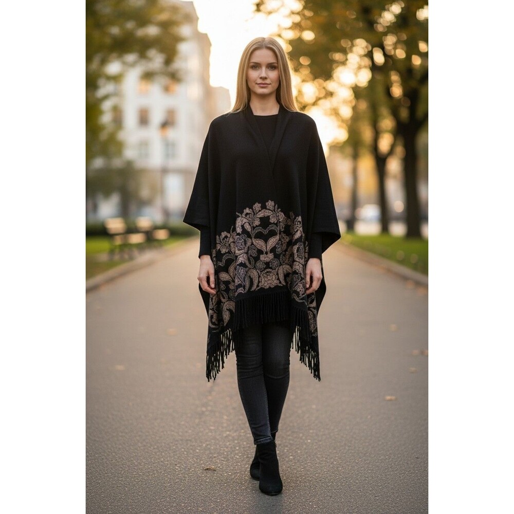 Accessory Street Women Shawl Wrap One Size Olive Green and Black